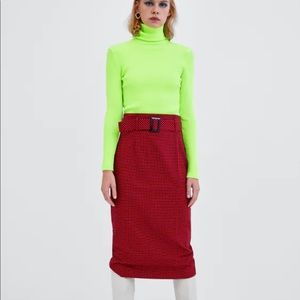 Zara Neon green turtle neck